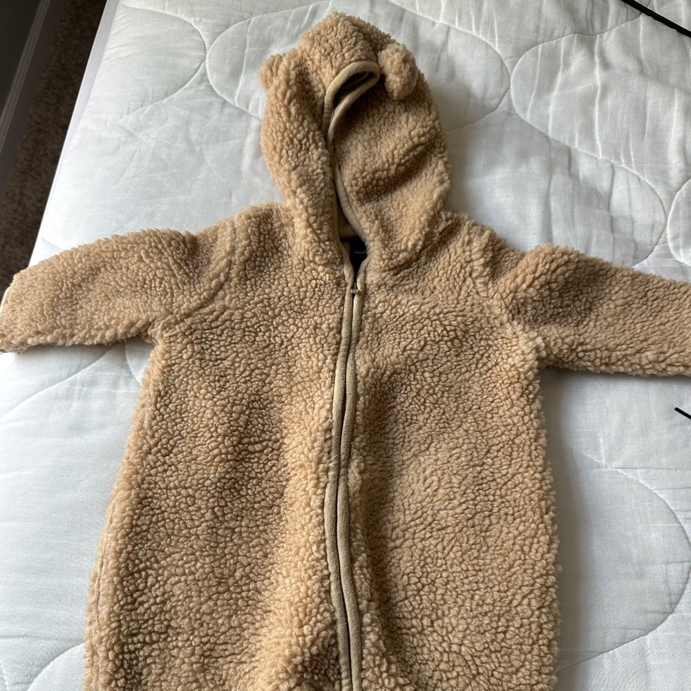 Baby Gap Soft Fleece Sherpa Bear Romper - 3-6 months